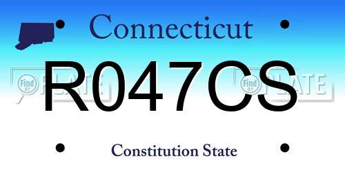 R047CS Connecticut License Plate