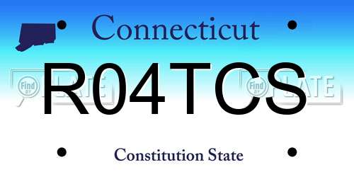 R04TCS Connecticut License Plate