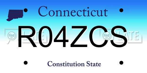 R04ZCS Connecticut License Plate