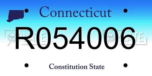 R054006 Connecticut License Plate