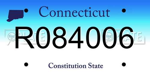 R084006 Connecticut License Plate
