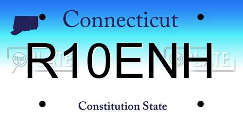 R10ENH Connecticut License Plate