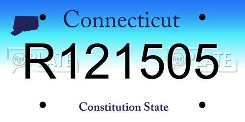 R121505 Connecticut License Plate