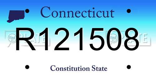 R121508 Connecticut License Plate