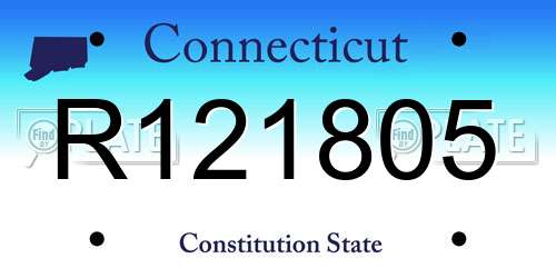 R121805 Connecticut License Plate