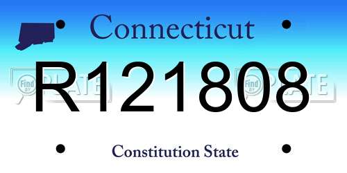 R121808 Connecticut License Plate