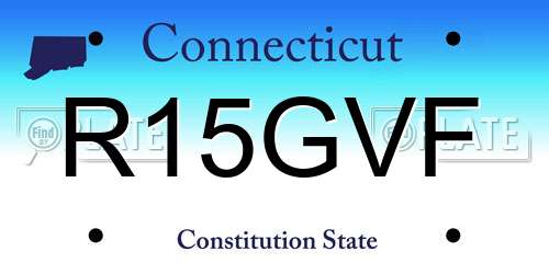 R15GVF Connecticut License Plate