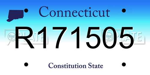 R171505 Connecticut License Plate