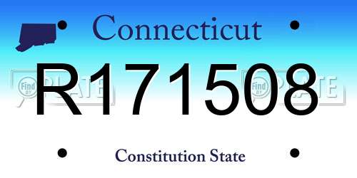 R171508 Connecticut License Plate