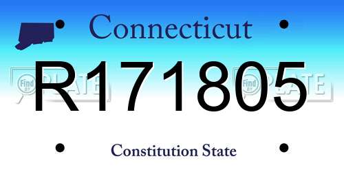 R171805 Connecticut License Plate
