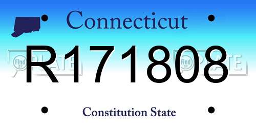 R171808 Connecticut License Plate