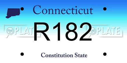R182 Connecticut License Plate