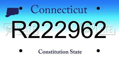 R222962 Connecticut License Plate