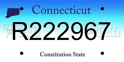 R222967 Connecticut License Plate