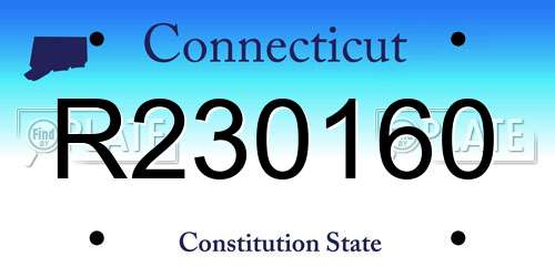 R230160 Connecticut License Plate