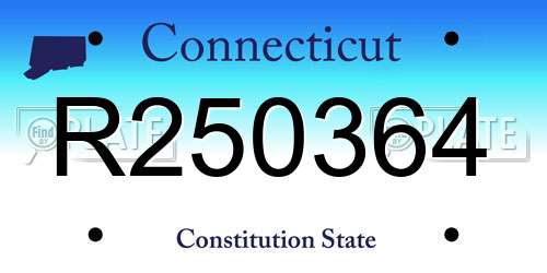 R250364 Connecticut License Plate