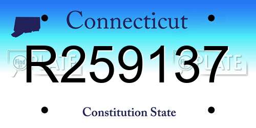 R259137 Connecticut License Plate