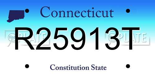 R25913T Connecticut License Plate