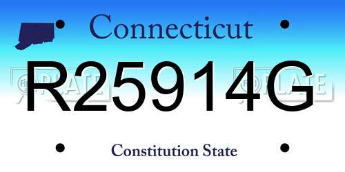 R25914G Connecticut License Plate