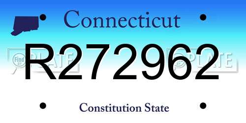 R272962 Connecticut License Plate
