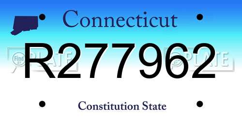 R277962 Connecticut License Plate