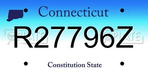 R27796Z Connecticut License Plate
