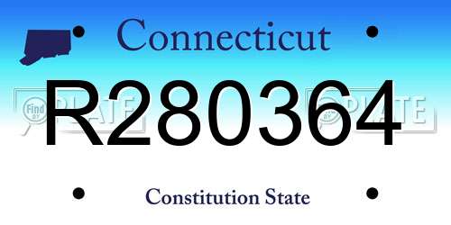 R280364 Connecticut License Plate