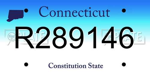 R289146 Connecticut License Plate