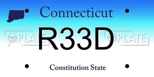 R33D Connecticut License Plate
