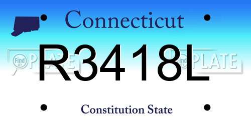 R3418L Connecticut License Plate