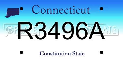 R3496A Connecticut License Plate