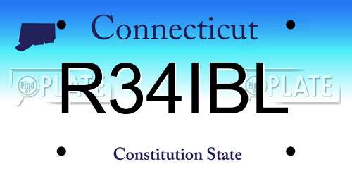 R34IBL Connecticut License Plate