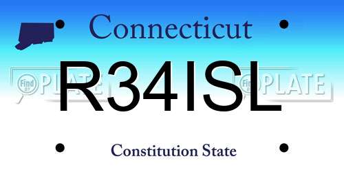 R34ISL Connecticut License Plate