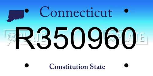 R350960 Connecticut License Plate