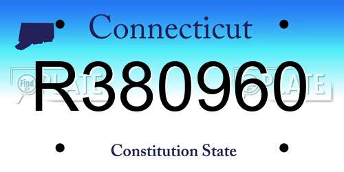 R380960 Connecticut License Plate