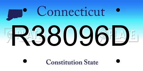 R38096D Connecticut License Plate