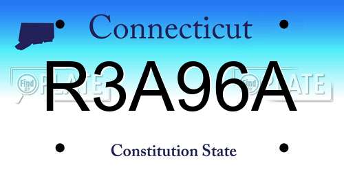 R3A96A Connecticut License Plate