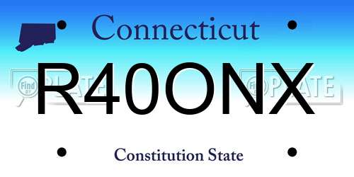 R40ONX Connecticut License Plate
