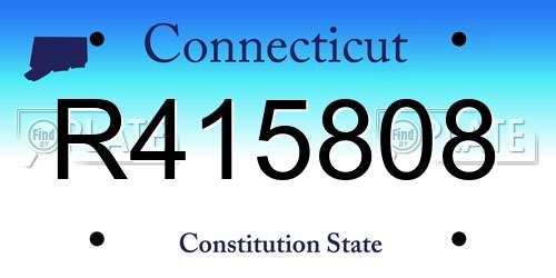 R415808 Connecticut License Plate