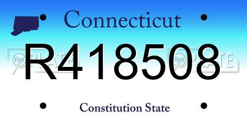R418508 Connecticut License Plate