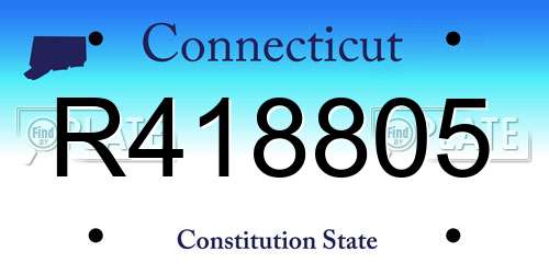 R418805 Connecticut License Plate