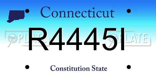 R4445I Connecticut License Plate