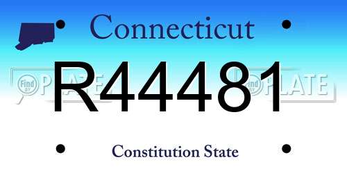 R44481 Connecticut License Plate