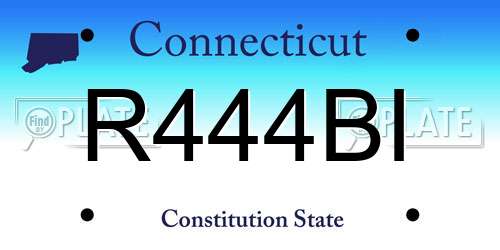 R444BI Connecticut License Plate