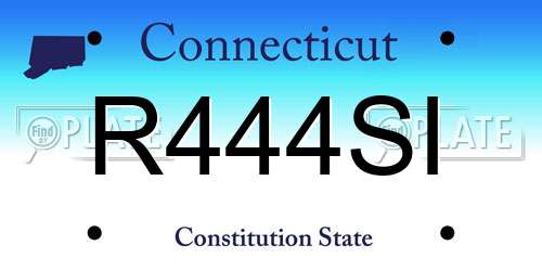 R444SI Connecticut License Plate