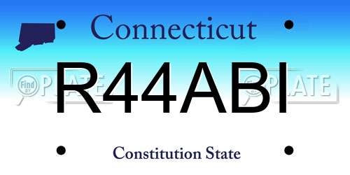 R44ABI Connecticut License Plate