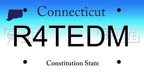 R4TEDM Connecticut License Plate