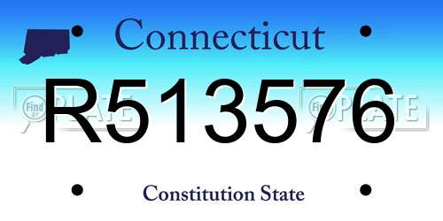 R513576 Connecticut License Plate