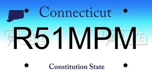R51MPM Connecticut License Plate