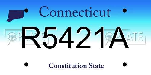 R5421A Connecticut License Plate